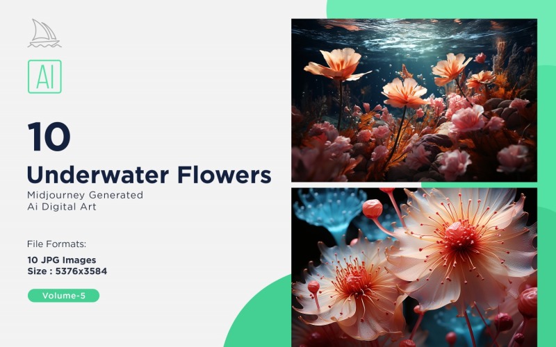 Underwater Flowers illustration 10_Set V-5 Illustration