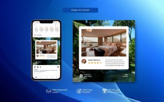 Customer Review Social Media Post Template for Hotels & Resort