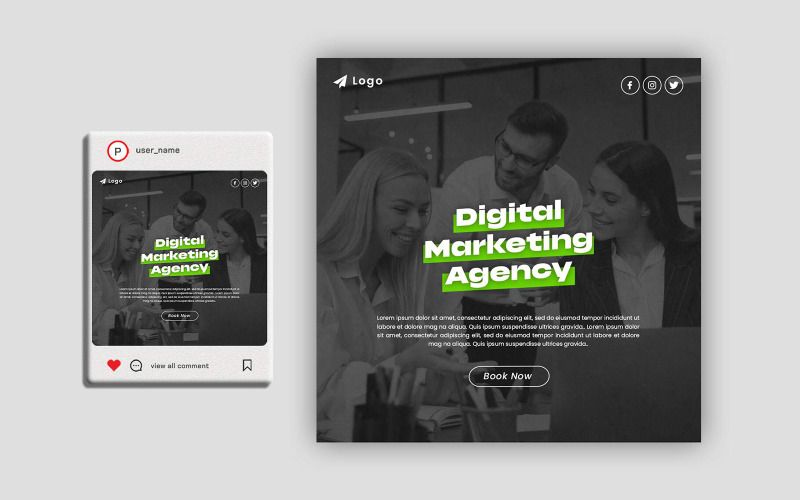 Free Marketing Agency Social Media Post Template 02