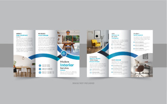 Interior trifold brochure, Real estate or furniture trifold brochure template design