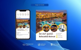 Minimal Social Media Post Template for Hotels or Resort