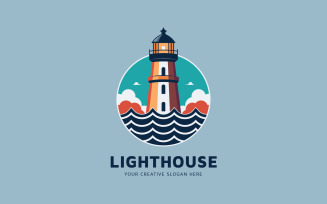 Modern Lighthouse Logo Design Template