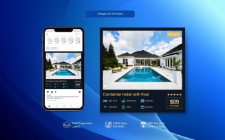 Professional Social Media Post Template for Hotels