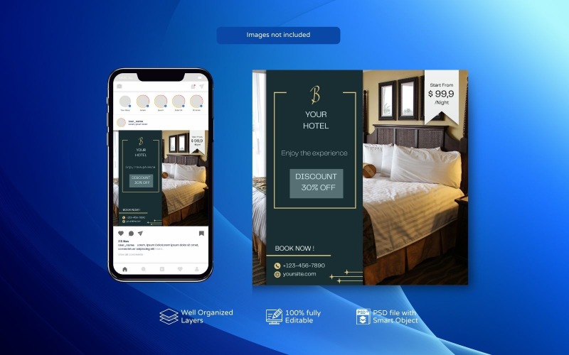 PSD Hotel Social Media Template