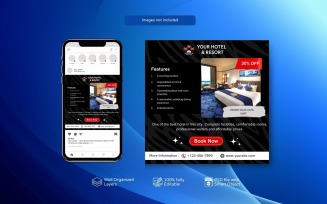 PSD Social Media Hotel Template Black