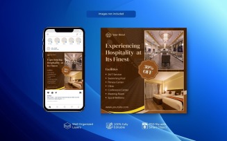 PSD Social Media Hotel Template Golden