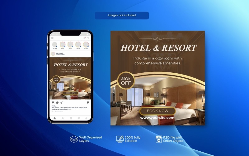 Royal PSD Hotel Social Media Template