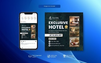 Social Media Post Template for Hotels or Resort Business