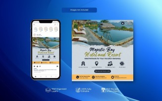 Social Media Post Template for Hotels or Resort