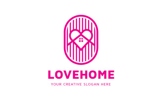 Creative Love Home Logo Design Template