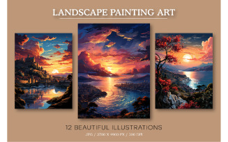 Landscape Painting Art 02. Wall Art.