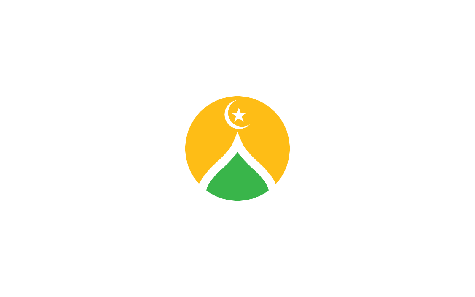 Logotipo de ilustración islámica, plantilla vectorial de icono de mezquita