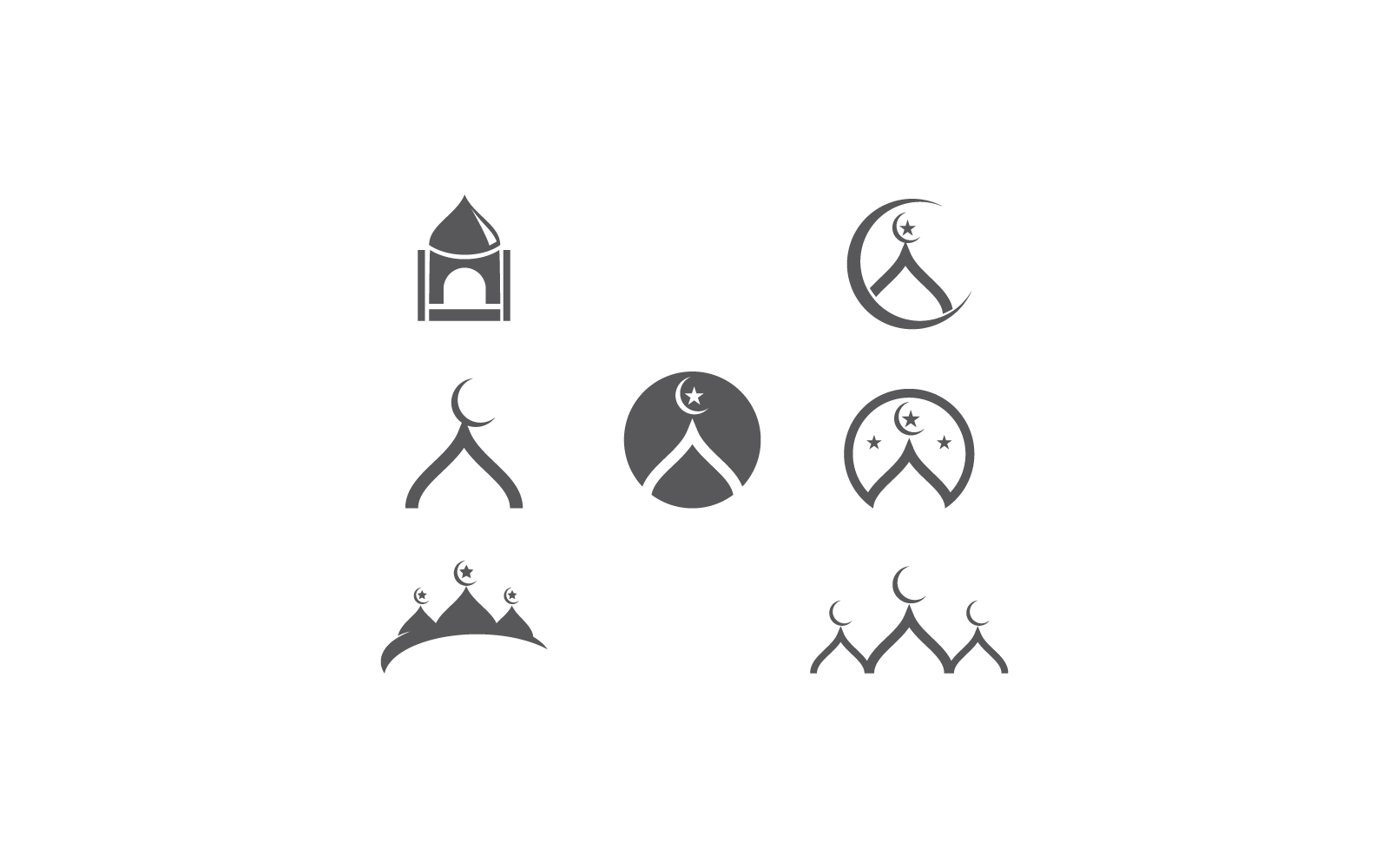 Logotipo islâmico, design vetorial de ícone de mesquita