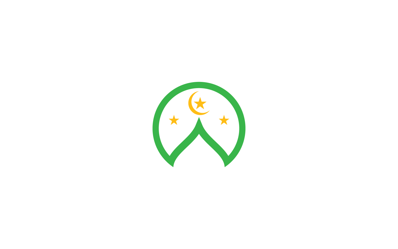 Logotipo islâmico, modelo de vetor de ícone de ilustração de mesquita