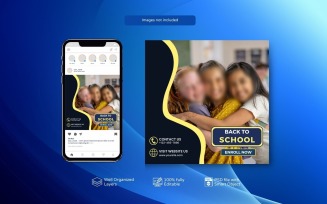 Minimal Social Media PSD Back to School Template