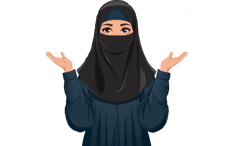 Niqab girl silhouette vector art illustration Illustration