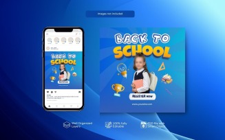 PSD Back to school social media post template