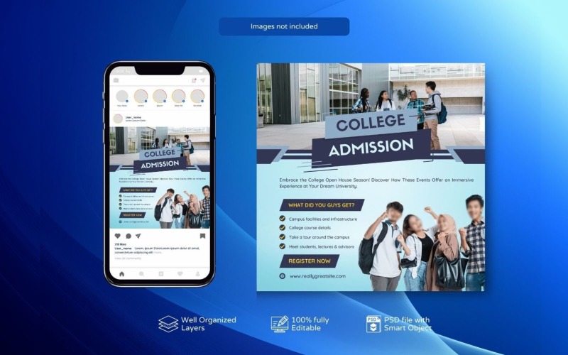 PSD College Admission Social Media Template