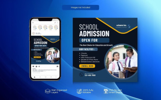 PSD Template for School Admission Navy Blue