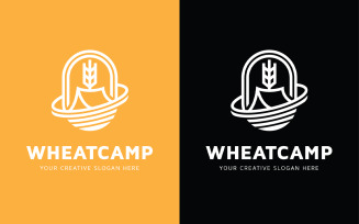 Wheat Camping Logo Design Template