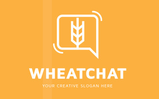 Wheat Chat Logo Design Template Line
