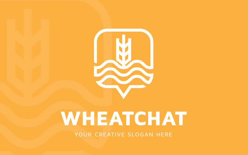 Wheat Chat Logo Design Template Logo Template