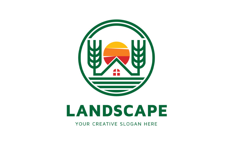 Wheat House Logo Design Template Logo Template