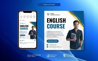 E-learning English PSD Social Media Templates