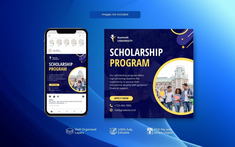 Education Scholarship Program Social Media PSD Template