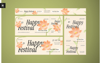 Festival Ticket Floral Theme