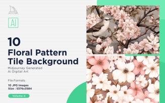 Floral Pattern Tile Background 10 Set V-04