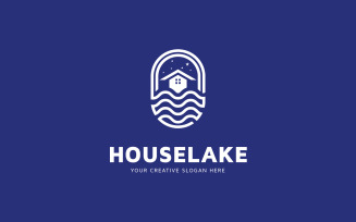 House Lake Logo Design Template