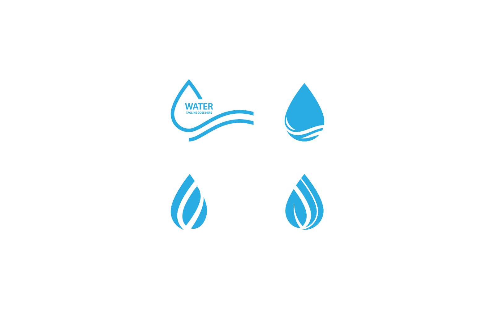 kapka vody Logo ikona Šablona vektorové ilustrace designu