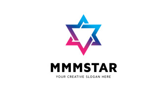 M Letter Star Logo Design Template