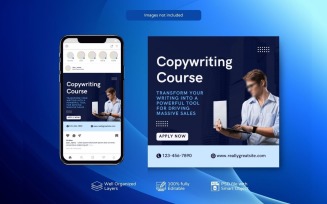 Social Media Templates PSD E-learning Blue