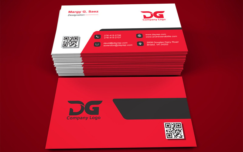 Visiting Card | Business Card | E-Card | Editable Template - 268 Corporate Identity