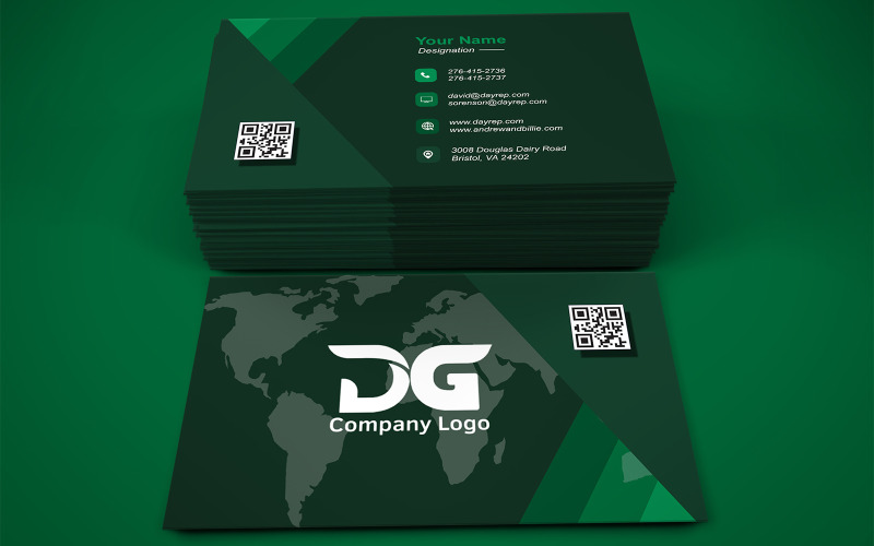 Visiting Card Template with Customizable Designs - 256 Corporate Identity