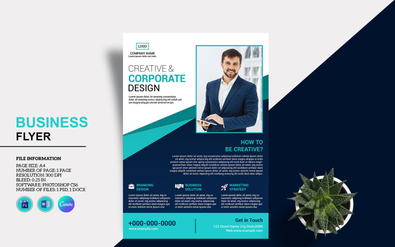 Corporate Flyer | Business Flyer, Word, Psd & Canva Corporate Identity