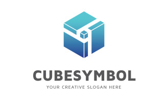 Hexagonal Cube Symbol Logo Design