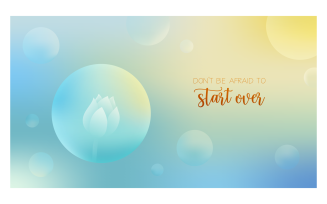 Inspirational Background Featuring Lotus Bud In Bubble And Quote About Starting Over