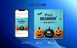 Minimal PSD Halloween Celebration Poster Design