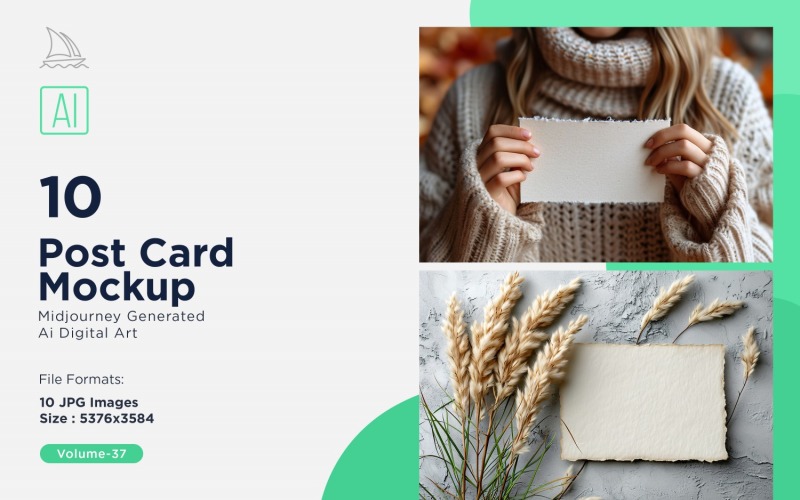 Post Card Mockup 10_Set V-37 Illustration