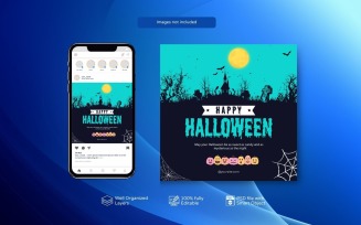 PSD Happy Halloween Poster Template