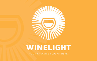 Wine Light Logo Design Template