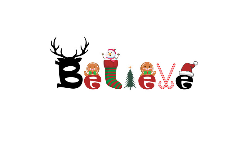 Believe Vector Decoration For Christmas Vector Graphic