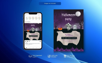 Creepy Party Poster PSD for Halloween Celebration