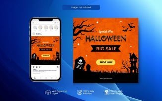 Elegant PSD Halloween Sale Poster