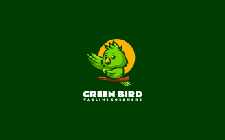 Green Bird Simple Mascot Logo 1