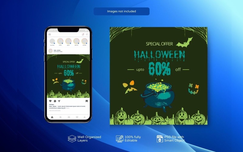 Halloween Sale Poster Designs PSD Social Media