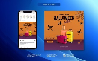 Halloween Sale PSD Poster Design